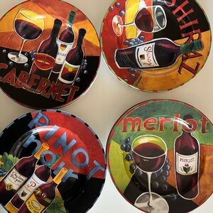 10 Colorful Wine-Themed Decorative Plates